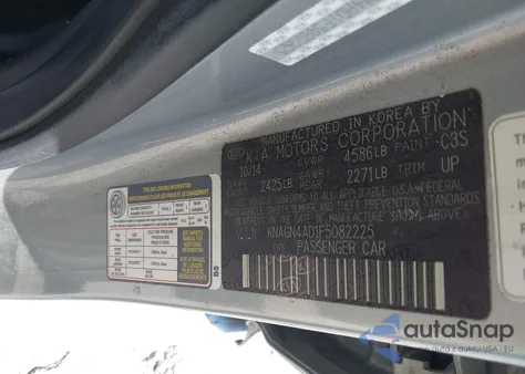 2015 Kia Optima Hybrid Ex from USA, damaged, VIN KNAGN4AD1F5082225